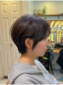前髪パーマアッシュカラーレイヤーロンググレーベージュ[大宮]