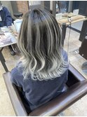 バレイヤージュ×ホワイトシルバー【溝の口美容室】