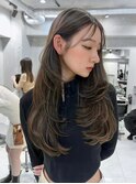 韓国ヘアーハッシュカットレイヤーカットグレージュブリーチ無し