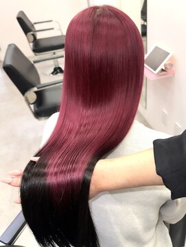 ダズリングディア(Dazzling Deer) ストレートロング/ワインレッド/イメチェン