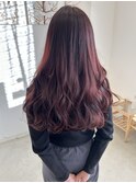 ダブルケアカラーでつくる深めボルドーカラー