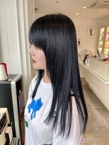 アージェガーデン(AGEE GARDEN) ロング ネイビーブラック ブルーブラック アッシュブラック 黒髪