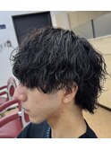 マッシュウルフ波巻きパーマ　