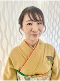 入学式参列　和装編み込みヘアセット