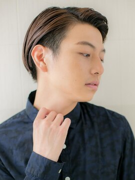 モッズヘア メン 南越谷南口店(mod's hair men) 七三分けダークアッシュ短髪フェードカットY南越谷