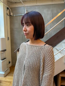 マッシュ 北堀江(MASHU) 【似合わせカット 松本】暗めチェリーブラウン×レイヤーボブ