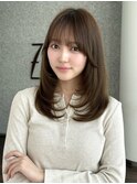 レイヤーカット/ミディアムレイヤー/10トーンベージュ