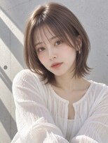ノア 三宮店(NOA)&nbsp;【NOA】レイヤーボブシースルーバング くびれヘアブラウンカラー