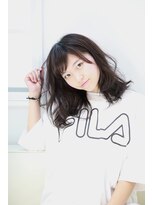 コークス 原宿 表参道(COKETH)&nbsp;ゆるツヤショルダーカール♪ワイドバングモーブカラー