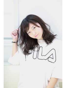 コークス 原宿 表参道(COKETH) ゆるツヤショルダーカール♪ワイドバングモーブカラー