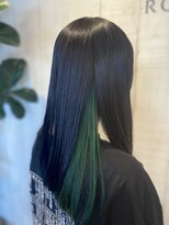 ロッコ 深谷店(ROCCO) #インナーカラー#グリーン#カラーバター#カラートリートメント