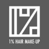 イチパーセント ヘアメイクアップ 1％ HAIR MAKE UPのお店ロゴ