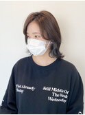 インナーカラー ブルーアッシュ くびれヘア