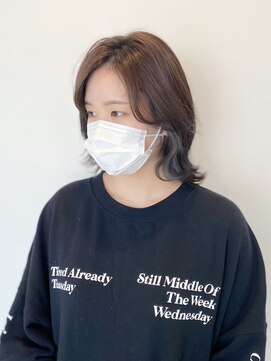 エンリッチヘア(enrich hair) インナーカラー ブルーアッシュ くびれヘア