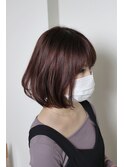 :ボブ   :フラッフィー   :くすみピンク