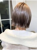 あご下切りっぱなしボブ★マロンベージュ