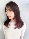 レイヤー☆イヤリングカラー☆インナーカラー☆アッシュピンク