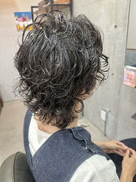 ヘアー アイス 御器所本店(HAIR ICI) 大人男性メンズカットニュアンスセンターパートナチュラル