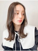 ミディアムヘア暗めカラーグランマッシュデザインカラー