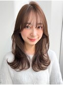 艶感ナチュラルカール前髪アンブレラカラー愛されイメチェン