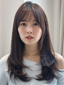 ノイカーム(noi Calm) 顔周りレイヤーカットくびれヘアミルクティーベージュカラー