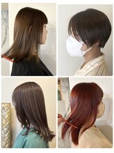 遠藤小百合/小顔ショート/ナチュラル縮毛矯正/白髪ぼかし/暖色カラー/艶髪カラー