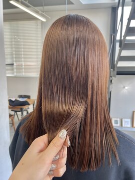 ヘアー アイス 御器所本店(HAIR ICI) 艶感髪質改善カラー暖色透明感カラーピンクベージュ