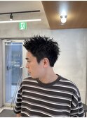 スパイキーショート アップバング ピンパーマ