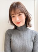 似合わせカットハイライトカラーくびれヘアシースルーバング