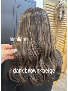 ニンナ(Ninna) ダークブラウン×ベージュ ハイライト