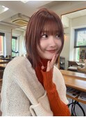 ボブ　フェイスレイヤー　顔まわりカット　ベージュ