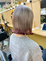 チャプター 問屋町(chapter)&nbsp;外はねボブワインレッドアンブレラカラーミルクティーベージュ