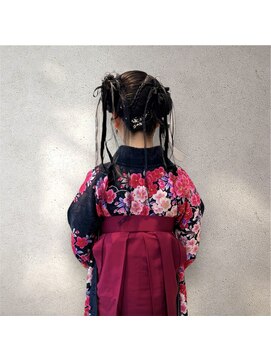 ウィールール 札幌店(WE RULE) リボン編み込みツイン袴アレンジ