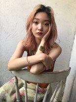 リアン(Lien) Lien☆ピンクベージュ×外ハネミディ×デザインカラー 立川