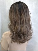 ハイライトセミディ_オリーブカラーハイライトカラー_ba249981