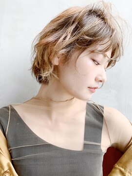 アルバム 銀座(ALBUM GINZA) カジュアルウェーブ_ピンクベージュクールショート_97496