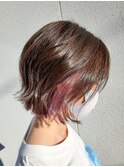可愛さ 最強 切りっぱなしボブ×ピンクバイオレット