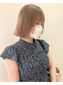 ミルクティーベージュ/切りっぱなしボブ