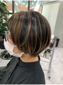 斜めバング/グレージュカラー/デザインカラー/眉毛/銀座/東銀座