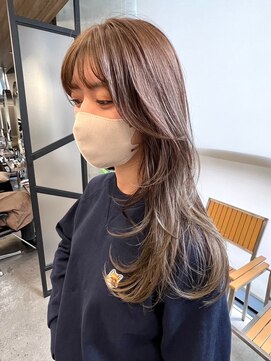 ジーナ 船橋(Zina) 髪質改善＊ロングレイヤーグレーベージュ＊美髪【Zina船橋】