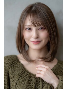 ケアリー 成増(Carelly) 大人かわいい前髪セシルカットココアブラウンフリンジウェーブ