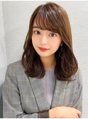 ミセス大人女子レイヤーカット前髪デザインカラーウェットヘア