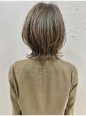 ひし形小顔ウルフオフィスハイライトボブウルフ ウルフカット