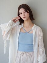 ヘアーループセラデザインワークス(Hair ruup Sela design works)&nbsp;ベージュカラー×切りっぱなしボブ