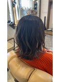 切りっぱなしボブ 切りっぱなしミディアム×グレージュ 30代40代
