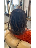 ミルク(MILK)&nbsp;切りっぱなしボブ 切りっぱなしミディアム×グレージュ 30代40代