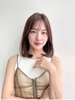 ミディアムヘア*ワンカールレイヤーカット*髪質改善*白髪染め