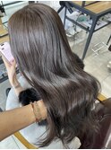 レイヤーロング/韓国レイヤー ショコラブラウンオリーブベージュ