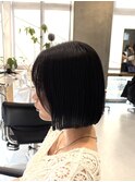 調布レディースカットレディースボブカットワンカラー赤み消し