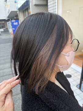 アズールサン 草加西口店(azule-sun) インナーカラー,グレーシルバー,ボブ,イヤリングカラー【草加】